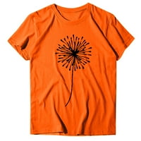 Ženski vrhovi Žene Ležerne prilike za ispis kratkih rukava Labavi majica bluza narandžasti xxl