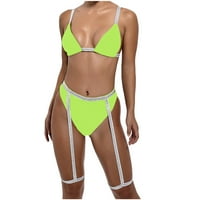 Hesxuno kupaći kostimi bikini žene seksi kupaći kostimi sjajni vrpca dvodijelni kupaći kostim bikini plaža