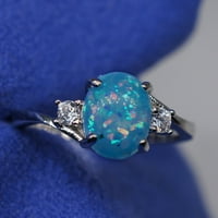 Loopsun prstenovi izvrsni ženski prsten ovalni rez vatreni-opal nakit za rođendan poklona bridalna zabava