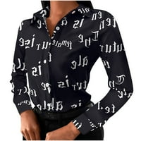 Bluze za žene Dressy Ležerne ruhove Žene Ljeto Moda Slim V-izrez Ispiši ležerne bluza sa punim rukavima