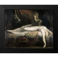 Fuseli, Henry Black Moderni uokvireni muzej umjetnički print pod nazivom - noćna mora