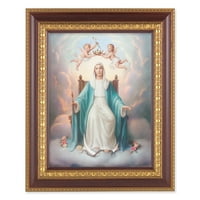 HIRTEN 1 2 1 2 Cherry Okvir sa zlatnim oblogom sa 8 10 Queen of Heaven of Wall Art Print Religiozna