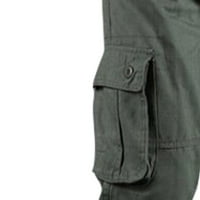 tklpehg muške hlače pune boje casual comfy modne duge hlače plus veličina čiste pamučne multi-džepne