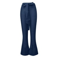 Ženske casual pantalone Flare Jeans Elastični struk Bell donje rublje Trane hlače Žene Soild uništeno