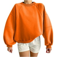 Awdenio Hoodie za ženske čišćenje dame okrugli vrat patchwork dugih rukava osnovni modni verzijski džemper