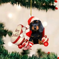 Božićni ukrasi Božićni psi ukrasni dvostrani akrilni božićni drv Privjesak dekor akril a akril a