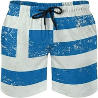 Grčka zastava Muške kratke hlače Ležerne duhovne prste suhog plaže kupaćim prtljažnima sa mrežom za