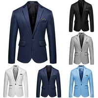 Muški formalni poslovni odijelo Blazer Wedding Party Slim Fit Office Jacket Owewer Sivi 3xl
