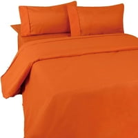 Broj navoja Egipatski pamučni četverodni lim za krevet postavljen duboka džepna veličina Olimpijska-kraljica boja narančasta
