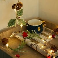 Musuos božićna gudačka svjetlost, LED svjetlosni ukras sa borovom kukuruznim dekorima