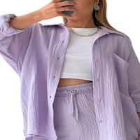 Žene dvije odjeće Ljetne nalazene kratke hlače postavile su dugi rukav niz majicu i kratke hlače TrackSuits