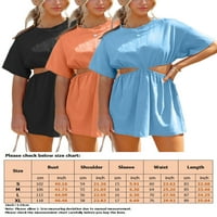 Rejlun dame Ljeto sandurs Solid Boja majica Dress Swing kratke mini haljine obična jednostavna plaža