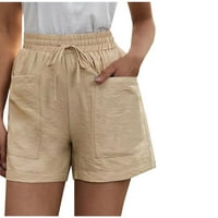 Žene Ležerne prilike pamučne kratke hlače Comfy elastični struk kratke hlače Ljeto Povucite kratki s