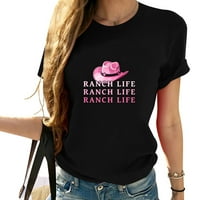 Ranč Life Cowgirl Hat Pink Lover Graphic Print ženska majica kratkih rukava - udoban, moderan i trendi
