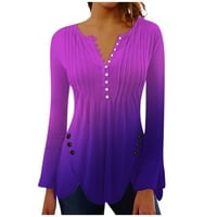 Patlollav ženski dugi rukavi modni casual gumb Ispis bluza za bluzu na dame