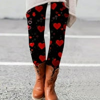 Ženske nogavice za noge Valentinovo Slatko print casual udobne kućne gamaše pantalone
