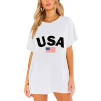 U ručno oslikano zastava tiskane žene kratki rukav plus veličina Bluza vrhunske majice na velikoj majici