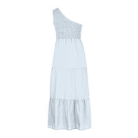 Ljetne haljine za žene boemske tiskane jedna ramena bez rukava za toplegene partijske plaže Long Maxi