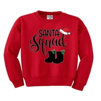 Santa Squad Xmas čizme za šešir ružni božićni džemper Unise Boys Girls Crewneck Grafička dukserica,