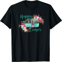 Žene vrhovi HAPPY Camper majica poklon posada vrata za zabavu TEE