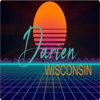 Darien Wisconsin Vinil Decal Stiker Retro Neon Dizajn