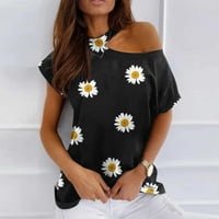 Ženske košulje hladne ramene ljetne kratkih rukava Ležerne u trendovskim cvjetnim tiskanim košuljem