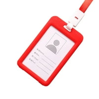 Prijenosni šareni zaposleni plastični lični držač za ličnu kartu Tag remen za vrat kaiše, crvena, h
