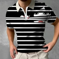 Muška majica Ležerne prilike kratkih rukava sa zatvaračem sa zatvaračem Zipper Slim Fit Vanjski golf Tenis Majica Trendy Black L, XL, XXL, XXXL, XXXXL, XXXXXL