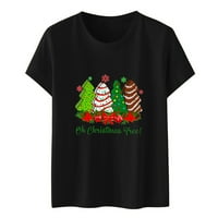 Smihono Cleaniance Rotted T majice za žene Modne dame labave povremene božićne OH Chriatmas Tree Pismo