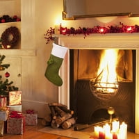 Heiheiup Porodična božićna zabava Božićne čarape Čarape Dekoracije Kamin Dekoracija Viseća kuća za odmor