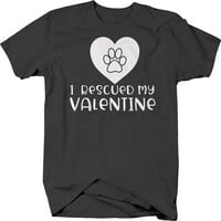 Spasio je moj valentinski srčani kućni ljubimac za životinje grafičke košulje xlage tamno siva