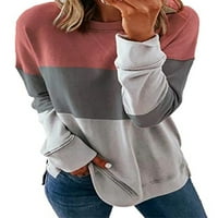 Prednjeg swalda Ladies Loove dugi rukav pulover u boji Blok okruglih ovratnika Tunika bluza za patchwork