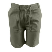 Muškarci opuštene pantalone odobrenje modne muškarče pamučne posteljine casual pantalone gumbi trake