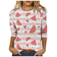 Ženske vrhove Crew Crw ženska bluza Ležerne prilike plaćene majice Summer Ružičasta m