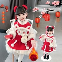 Dječja djeca djeca za bebe Hanfu zimske kapute od kaputa od suknja za kinesku novu godinu topli tanga