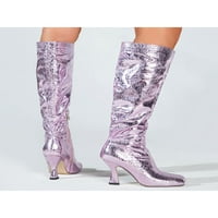 Gomelly Women Moda Boot udobnost Zimske čizme Casual High Heels klizališta otporne na cipele Dame ženske