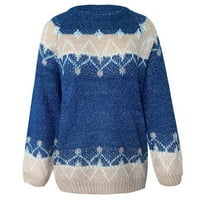 Vivianyo HD džemperi za žene čišćenje plus veličina modnih žena dugih rukava Leoaprd patchwork pleteni