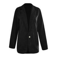 Vedolay Weens Fall Tops Office Blazer jakna za žene s dugim rukavima otvorena prednja jakna, crna XL