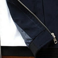 Jakne za muške casual dugih rukava čvrstog jakne sa zatvaračem patentni džepni kaput