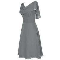 Sunkes za ženske boemske mini bez rukava s rukavima s kratkim vratima A-line haljine XL plava