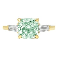 3.5ct jastuk rezan zeleni simulirani dijamant 18k žuti zlatni godišnjički angažman kamena prstena veličine