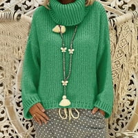 Dukseri za žene Trendy Ženska modna casual čvrsta udobna duga rukave turtleneck džemper za čišćenje