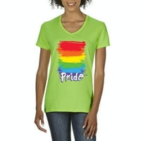 - Ženska majica V-izrez kratki rukav, do žena Veličina 3XL - Rainbow Pride