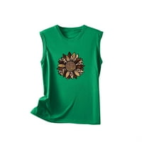 Popust Žene Uskršnje rezervoare Rabbit Sunflower Graphic majica bez rukava Crewneck Slatka Uskršnja