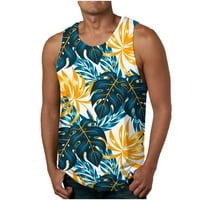 Miluxas New Fashion Casual Muška ljetna cvjetna havajska Camisole Print Sport Spremnik za okrugli vrat