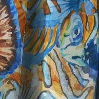 Art DesimanArt 'Narančasta i plava riba' životinje za crtanje za zavjese u blizini. Široka u. Visoka