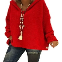 Avamo Ženski duks dugih rukava od pune boje dugačke dugih rukava dame dame kablovske radne pulover