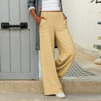Durtebeua visoke ženske hlače Ženske tanke visoke elastične struke Solidne sportske hlače