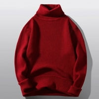 Dukseri za muškarce opušteno FIT džemper pulover Turtleneck Slatka džempera vino 3xl