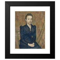 Georges LEMMEN Crni moderni uokvireni muzej umjetničko otisak pod nazivom - portret umjetnikove sestre